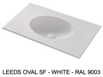 Plan vasque lavabo sur mesure : L 60 à 201 x P 40 à 51 cm, finition lisse mate, 10 couleurs au choix, Anti bactérien, résine Akrytan® teinté dans la masse, Livraison Offerte.